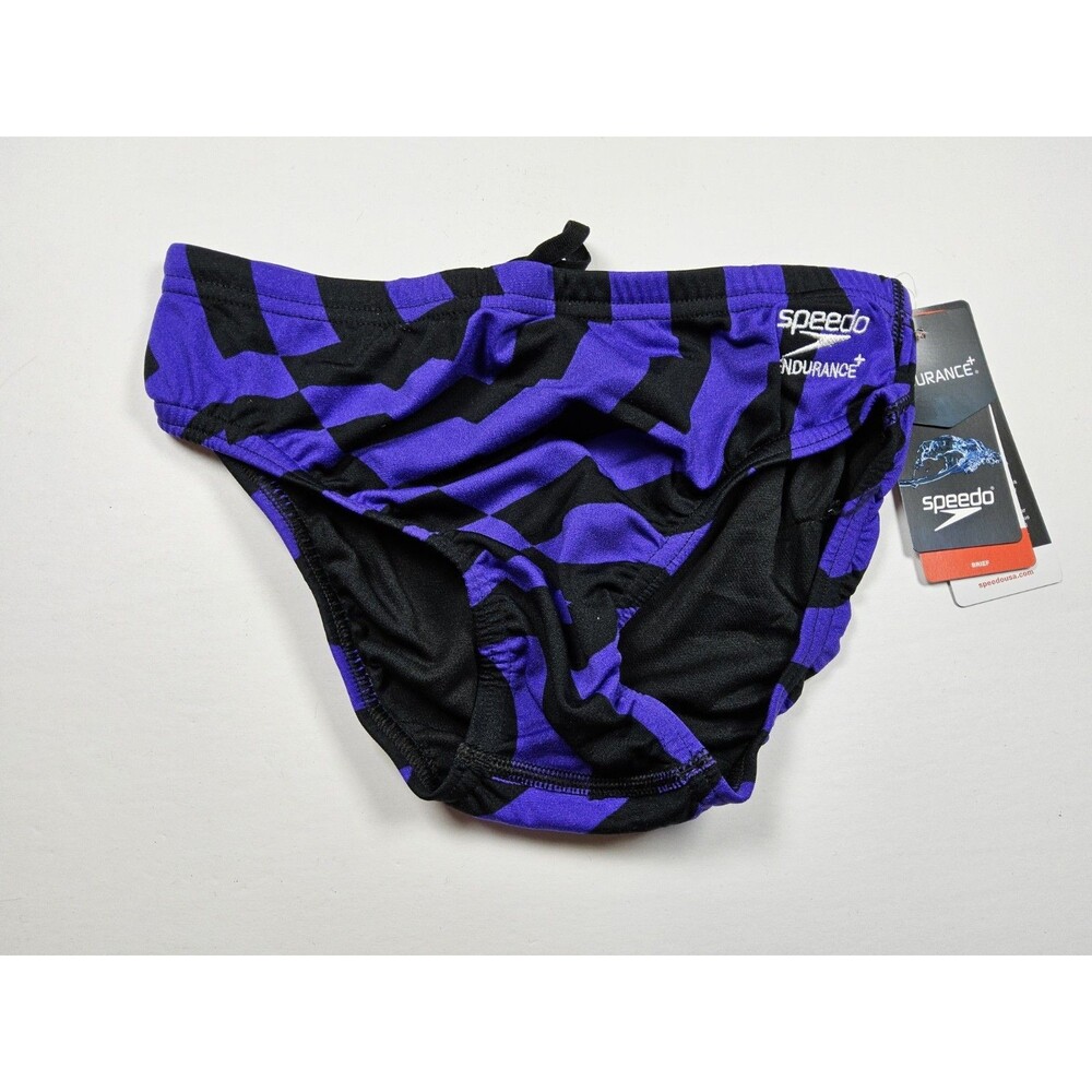 Speedo Endurance+ Competitive Vortex Maze Swim Brief Swimsuit Purple Size 28